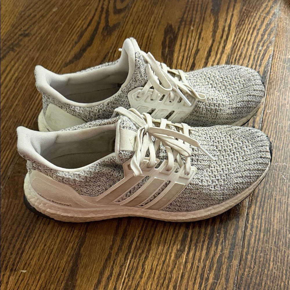 Adidas Knit Sneakers in Gray and Cream